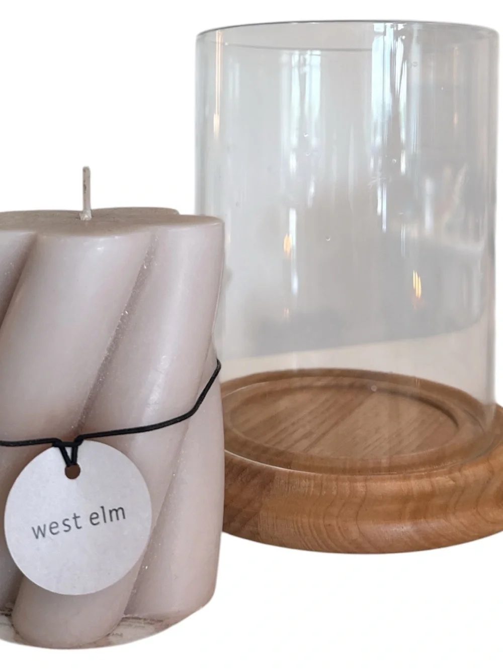 west elm candle & glass candle holder NWT